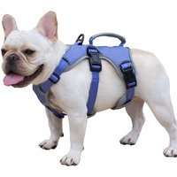 Huntboo Escape Proof Dog Harness, Escape Artist Harness, Reflective Dog Harness With Handle, Durable,Adjustable Vest For Small Medium Large Dogs Walking, Training, And Running Gear(Technicolor Blue,M)