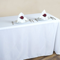 Balsacircle 90X132-Inch White Rectangle Polyester Tablecloth Table Cover Linens For Wedding Party Events Kitchen Dining
