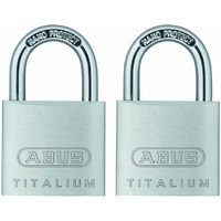 Abus 64Ti/30 Titalium Aluminum Alloy Padlock, Keyed Alike, Pack Of 2