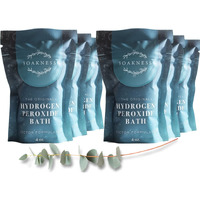 Hydrogen Peroxide Epsom Bath Salts - Soaking Aid, Energize, Detox, Cleanse, And Relaxation (6) Pack