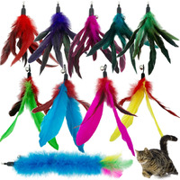 Cateness Cat Feather Toy Refill Cat Feathers Wand Replacement, 10 Pcs Feather Cat Toy Refills, Interaction Feather Cat Toy For Indoor Cats