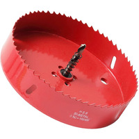 Bi-Metal Hole Saw 6 1/8 Inch, 30 Mm Cutting Depth Hss Hole Cutter For Cutting Wood, Plastic, Drywall, Plasterboard And Soft Metal Sheet, Red