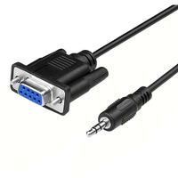 Qaoquda Db9 9 Pin Female To 3.5Mm Male Plug Serial Cable Rs232 To 1/8 Inch Conversion Cable Cord- 6Ft/1.8M