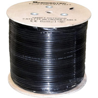 Premiertek Outdoor 1000' Cat6 23Awg Cmx Cca 550Mhz Shield Ftp 4-Pairs Premium Network Lan Cable, Black (Fod-Cat6-1Kft)