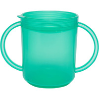 Talktools Recessed Lid Cup With Handles - Leak Proof | Promotes Oral Motor Skills, Lip Closure, And Self Feeding | Alternative To Sippy Bottle | Food Grade Materials | Dishwasher Safe (Green)