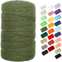 Macrame Cord, Byworld 3Mm Cotton Rope 220 Yards(200M) Twine String, 100% Natural Cotton Colored Macrame Rope For Macrame Kit, Plant Hangers, Wall Hanging, Christmas Or Wedding Decorative(Olive Green)