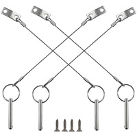 4Pieces Of Quick Release Pin 1/4" Diameter, Usable Length 1-1/2"(38Mm), Total Length 2"(51Mm) Full 316 Stainless Steel, Bimini Top Pin, Marine Hardware