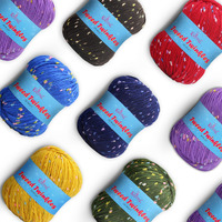 Tweed Twinkles Super Soft Textured Knitting Crochet Yarn, 8 Balls (696 Yards/400 Grams) Light Worsted #3 (Jewel Pack)