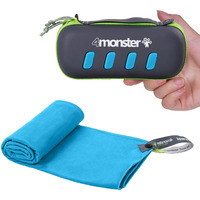 4Monster Microfiber Towel, Travel Towel, Camping Towel, Fast Drying, Soft Light Weight, Suitable For Gym, Beach, Swimming, Backpacking And More (Blue, Medium (24 X 48 Inches))