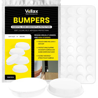 Vellax Cabinet Door Bumpers 128 Pcs - 1/2 Diameter White Self Adhesive Pads, Cabinet Stoppers, Rubber Bumpers For Drawers, Cupboards, Cutting Boards, Glass Tops, Picture Frames, Kitchen Furniture