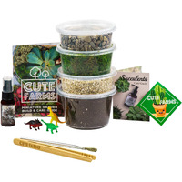 Cute Farms Terrarium Starter Kit | Moss, Vermiculite, Soil, Pebbles, Plant Food, Finishing Tools, Build And Care Guide | Diy Succulent Terrarium Kit For Adults And Kids (Medium Kit)