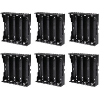 Coliao 6Pcs 18650 Battery Case Holder 4 Slots X 3.7V 18650 Battery Storage Box, In Parallel Black Plastic Batteries Clip Box With Pin For Diy Parallel Or Series Circuit Pcb Projects