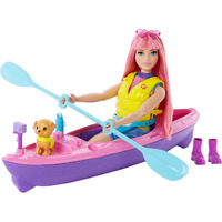 Barbie It Takes Two Doll & Accessories, Playset With Kayak, Puppy & More, Daisy Doll With Curvy Body & Pink Hair