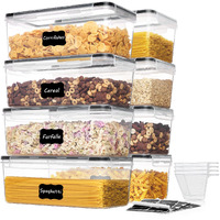 Vtopmart Airtight Food Storage Containers With Lids 8Pcs Set 3.2L, Plastic Spaghetti Container For Pasta Organizer, Bpa Free Air Tight House Kitchen Pantry Organization And Storage