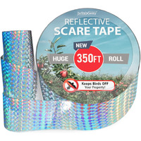 Premium Quality Bird Deterrent Reflective Scare Tape Ribbon 350 Ft Long - Pest Control Dual-Sided Repellent For Pigeons, Grackles, Woodpeckers, Geese, Herons, Blackbirds & More - Sturdy & Ultra Strong