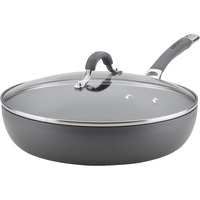 Circulon Radiance Deep Hard Anodized Nonstick Frying Pan /Skillet With Lid - 12 Inch, Gray