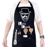 Funny Cooking Chef Apron For Men With Pockets Bbq Kitchen Work Aprons Birthday Father's Day Creative Gifts For Dad