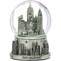 3.5" Silver Lined New York City Snow Globe 65Mm Nyc Souvenir Snow Globes