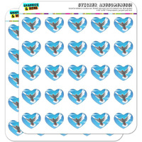 Dove Bird Flying In The Sky Heart Shaped Planner Calendar Scrapbook Craft Stickers