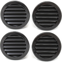 3" Round Plastic Louver Soffit Air Vent Reptile Screen Grille Cover (4, Black)