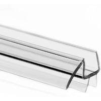 Eatelle Shower Door Bottom Seal With Drip Rail For 3/16" (5Mm) Thick Glass, 36" Long Sweep - Ultra Clear Polycarbonate