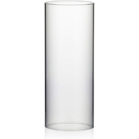 Wgvi Hurricane Candle Holder Sleeve, Wide 4.7", Height 12", Clear Glass Cylinder Candleholder, Chimney Tube, Open Ended Candle Shade, 1 Piece