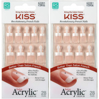Kiss Salon Acrylic French Nails Kit Pet Peeve Real Short (2 Pack)