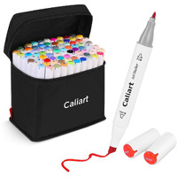 Caliart 81 Colors Alcohol Based Markers, Easter Basket Stuffers For Teens, Gifts For Teen Gifts Trendy Stuff, Dual Tip Permanent Artist Art Sketch Markers For Adults Coloring