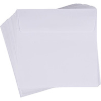 Juvale 60-Pack White Square Envelopes - 5.5 X 5.5 Square Flap Envelopes For Invitations, Announcements, Photos, Weddings, & Thank You Notes, 120Gsm Paper
