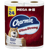 Charmin Ultra Strong Toilet Paper, 6 Mega Rolls = 24 Regular Rolls