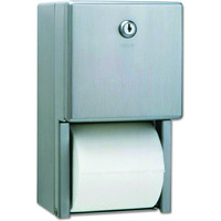 Bobrick Washroom 2-Roll Steel Bath Tissue Dispenser, 6.5" X 6.5" X 11.5", Satin,Stainless Steel
