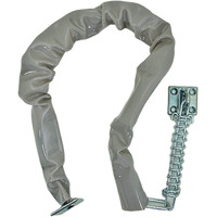 Qcaa Extra Heavy Storm Door Chain Check, 25-1/2" Length, Zinc Die Cast Bracket, Satin Chrome, Steel Hook, Plastic Tube, 1 Pack, Made In Taiwan