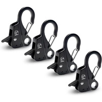 Sebnux Stainless Steel Boat Fender Clip Boat Fender Quick Release Clip Boat Bumper For Docking Ideal For Boat Docking (Black 4 Pack)