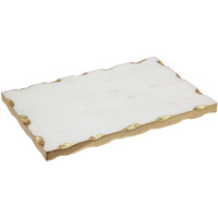 Godinger White Marble Serving Tray, Charcuterie Platter Cheese Board With Gold Trim