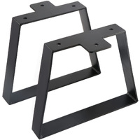 Alxeh 8 Inch Trapezoid Table Legs Black, Diy Furniture Metal Legs For Coffee Table, Bench Stool Legs Cabinet End Table Feet - Set Of 2