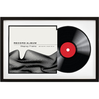 Mcs Record Album Frame With Black Bottom Mat, Black, 16.5 X 25 In