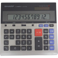 Sharp Qs-2130 12-Digit Commercial Desktop Calculator With Kickstand, Arithmetic Logic, Battery And Solar Hybrid Powered Lcd Display, Great For Home And Office Use,Gray And Black Small