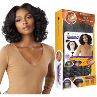 Sensationnel Kinky Edge 13X6 Lace Wigs - Kinky Edge Body Wave 14-Inch Glueless Synthetic Wig - Ckco Kinky Edge Body Wave 14 Inch (1 Jetblack)