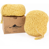 Myhomebody Premium Bath Sponge, Foam Loofah Sponge, Body Sponge For Shower - Large Size, Lots Of Lather, Curvy, 2 Pack