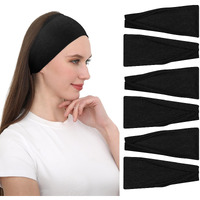 Ritoper Black Workout Head Bands For Women's Hair, Buttery Soft Non Slip Wide Black Headbands Hair Bands For Women's Hair, Thick Headbands For Fashion, Yoga, Running, Spa Day, Sports, Travel