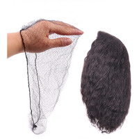 Ecojunmi Invisible Hair Nets For Long Hair, 100 Pcs 24 Inch Black Elastic Mesh Women Hairnets Wig Cap For Wigs Frontal Closure Hair Bun Sleeping Food Service (24 Inches)