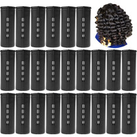 Extra Large Perm Rods 24 Pcs Perm Rods For Natural Hair Jumbo Cold Wave Rods For Long Short Hair Hair Rollers Curling Rods Large Size Curling Styling For Women Home Hairdressing Tools (Black)
