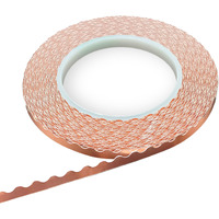 Artimuses Black Backed 1/4 Inch Scalloped Copper Foil Tape For Stained Glass, Diy Handicrafts, Crafting