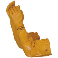Atlas 772 Nitrile Coated Gloves 26 Inch Long Cotton Lined, Chemical Resistant, Water, Pond, Work, Large