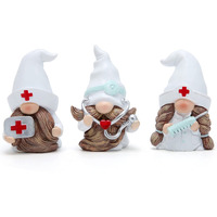Hodao 3 Pcs Doctor Home Gnome Figurines Decoration Doctor Gnomes Ornaments Scandinavian Tomte Elf Decor Gifts Summer Gnomes Figurines Home Decoration Table Hospital Nurse Gnomes Decor