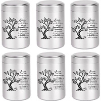 Brukusur Small Urns For Human Ashes Set Of 6 Mini Urn For Ashes 3 Inches Keepsake Urns For Ashes Container Memorial Ashes Container For Sharing Small Keepsake Aluminum Urns Memorial Ashes Holder