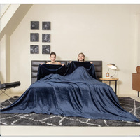 Coova Oversized King Fleece Blanket 120X138 Inches, Soft Cozy Warm Giant Extra Large 10'X11.5' Blanket For Bed, Sofa, Couch,Travel, Camping, California Huge Flannel Big Throw Blanket, Navy Blue