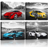 Car Poster Decor Black And White Wall Art Framed Car Art For Teen Boys Man Bedroom Dcor Sports Posters Ferrari Lamborghini Mclaren Bugatti Canvas Posters For Office Room Decor Gift For Teen Boys