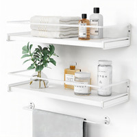 Forbena Nursery Shelves For Wall Set Of 2, White Floating Book Shelves For Kids Room, Small Wall Mount Bookshelf And Toy Storage Organizer For Baby Toddlers Teens Boys Girls Bedroom Bathroom