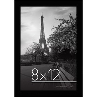 Americanflat 8X12 Picture Frame In Black - Engineered Wood Photo Frame With Shatter-Resistant Glass, Hanging Hardware, And Easel - Horizontal And Vertical Formats For Wall And Tabletop Display